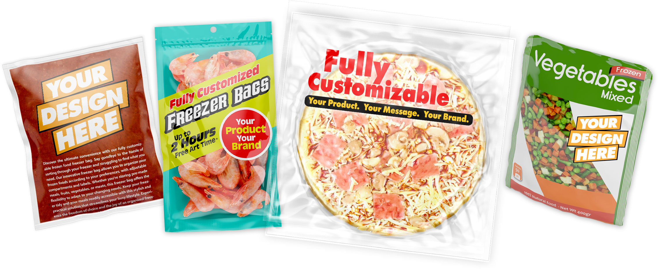 Custom Printed Laminated Frozen Food Packaging