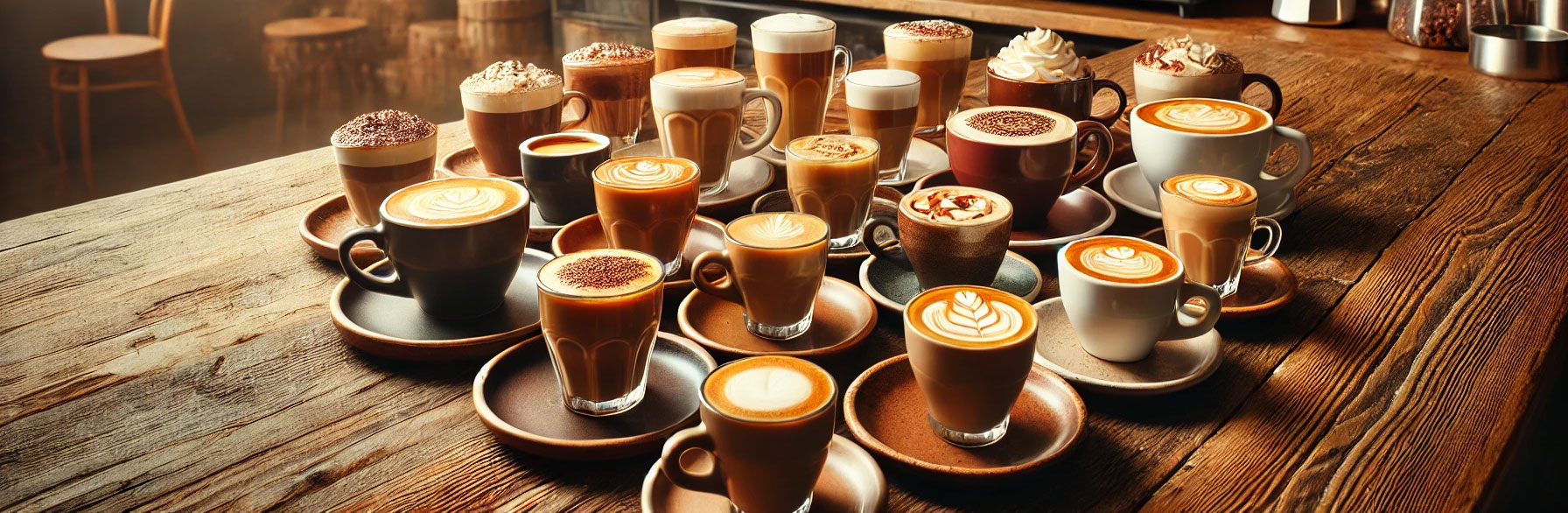 Variety of Espresso Coffee Drinks
