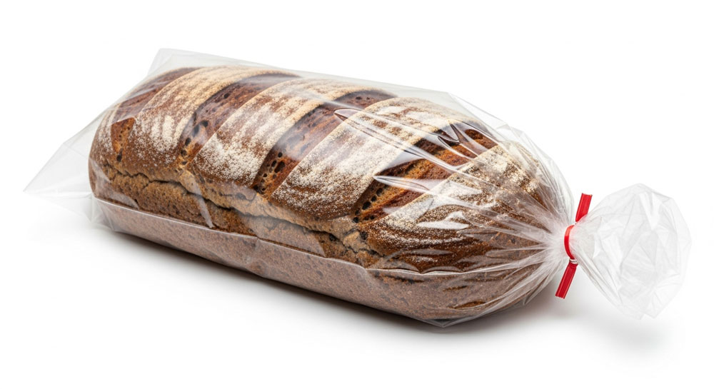 Bread Loaves in 12 x 6 x 24 High Clarity Gusseted 1 Mil Plastic Bakery Bread Bags