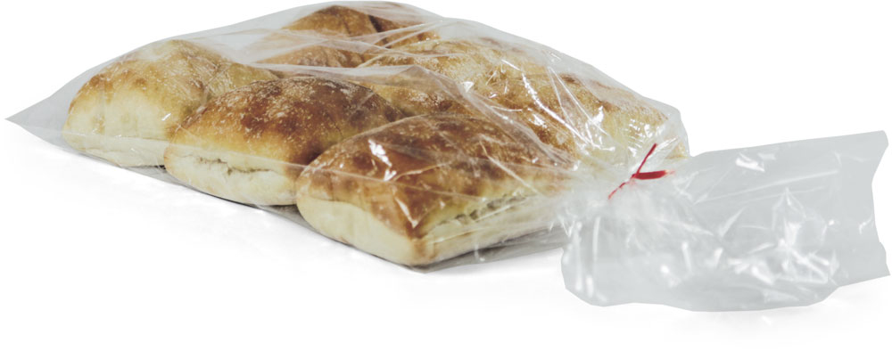 14 x 20 + 4 1.25 mil  Plastic Bread Bags on Wicket