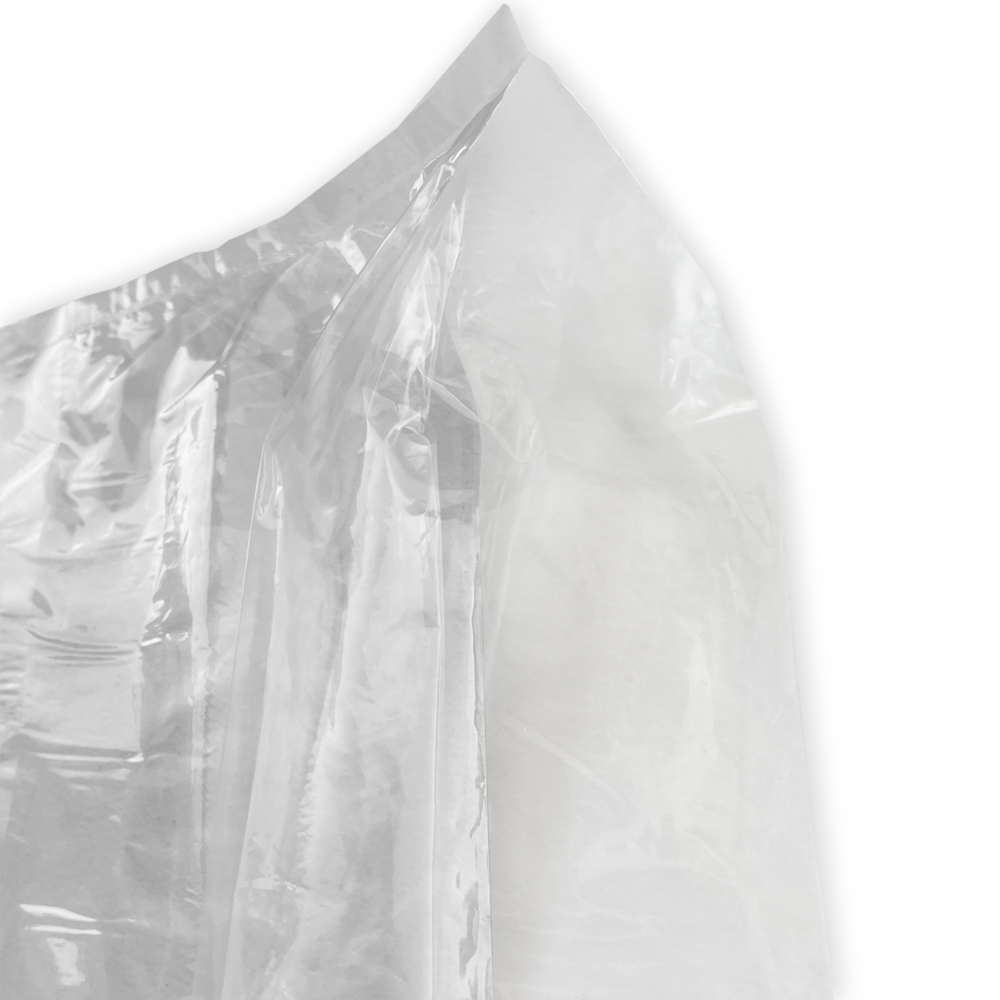 Close up of 6 x 3 x 15 .65 Mil Poly Bakery Bread Bags Side Gusset