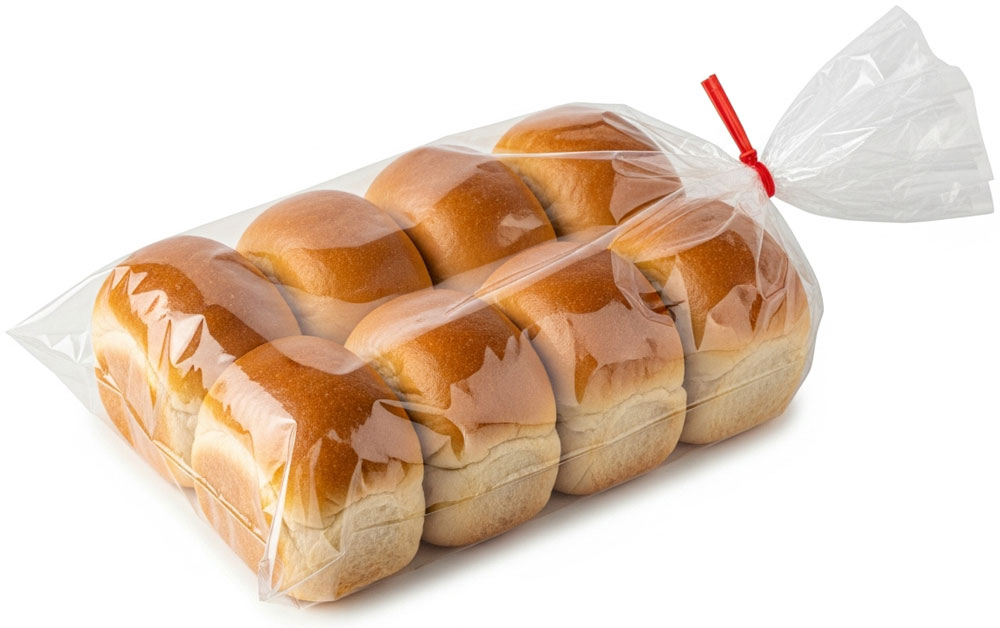 8 x 4 x 18 Gusseted 1 Mil Plastic Bakery Bread Bags
