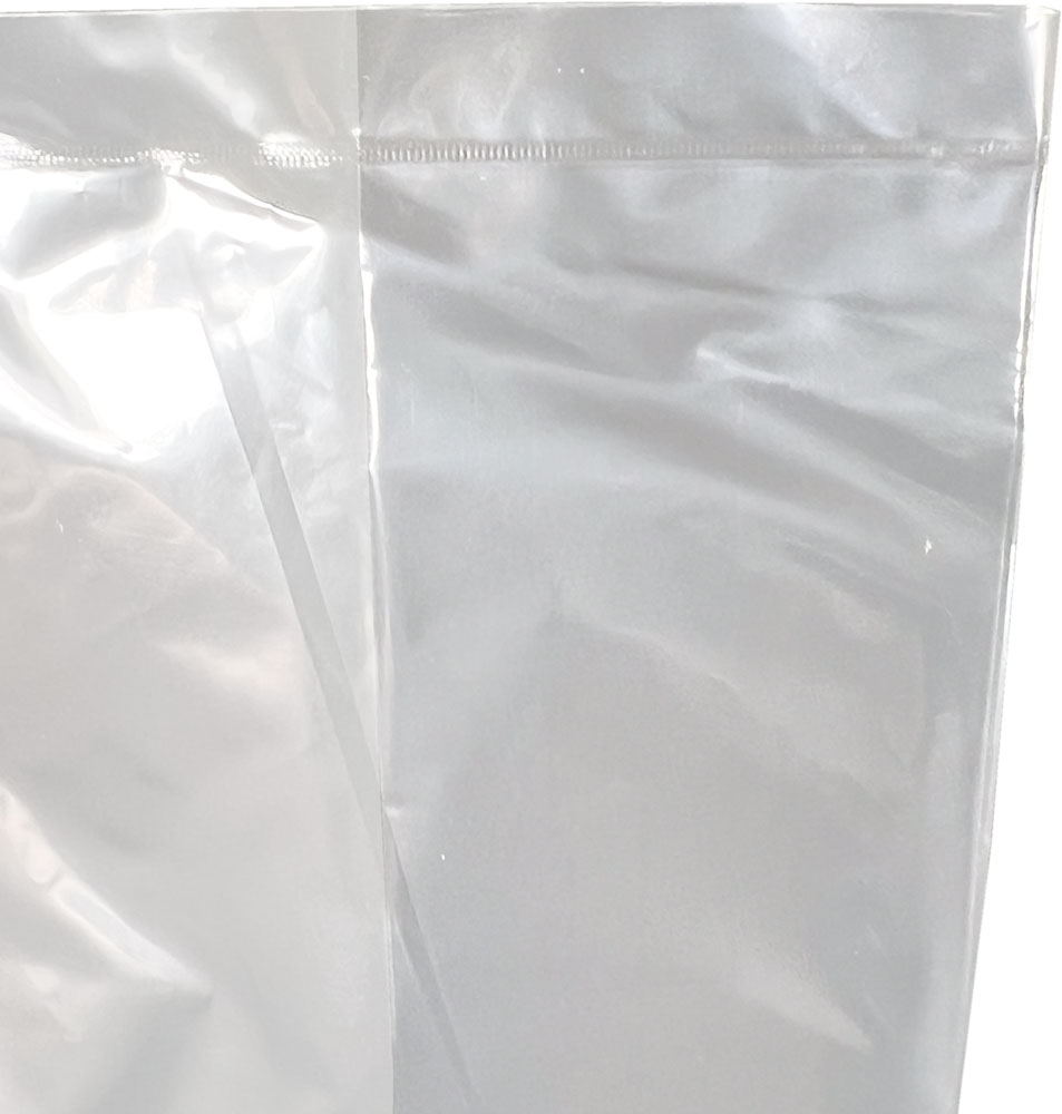 Bottom Seal of 8 x 3 x 15 Gusseted 1 Mil Plastic Bakery Bread Bags