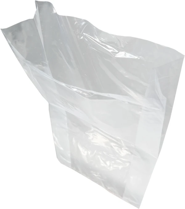 8 x 3 x 15 1 Mil Poly Bakery Bread Bags Open top Showing Side Gussets Open top Showing Side Gussets of 8 x 3 x 15 Gusseted 1 Mil Plastic Bakery Bread Bags