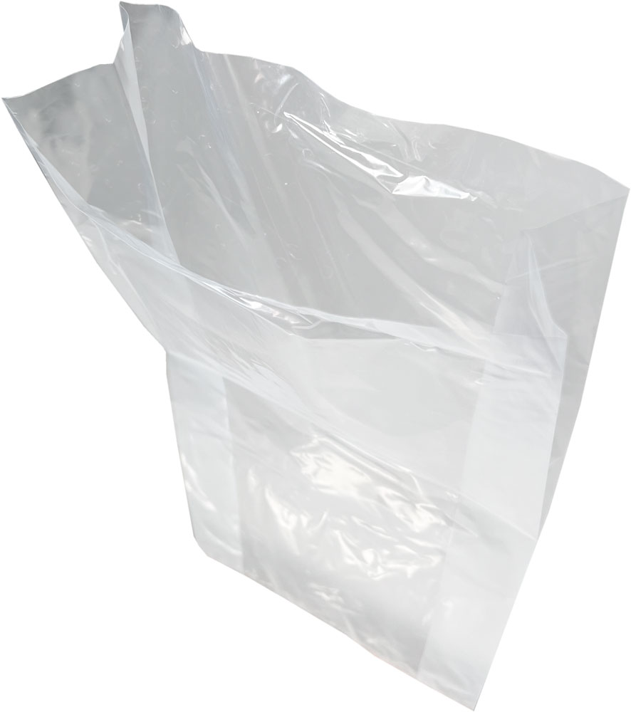 Open top Showing Side Gussets of 8 x 3 x 15 Gusseted 1 Mil Plastic Bakery Bread Bags