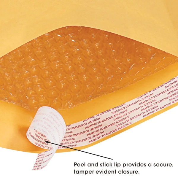 Peel Stick of Self Seal Kraft Bubble Lined Mailers Peel Stick of Self Seal Kraft Bubble Lined Mailers