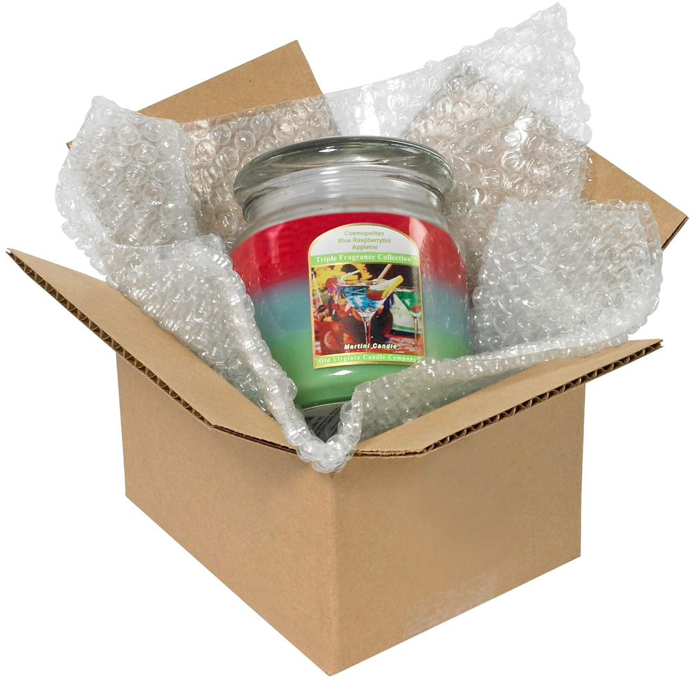 16 x 750' Perforated Bubble Roll Protecting Candle Product