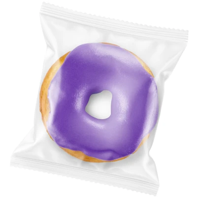 Cellophane Bags Cello Bags with purple icing doughnut