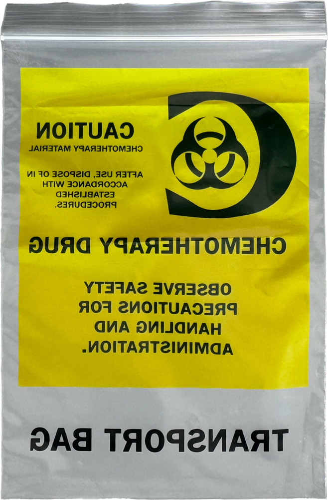 Back of 6 in x 9 in Chemo Bags 2 Mil