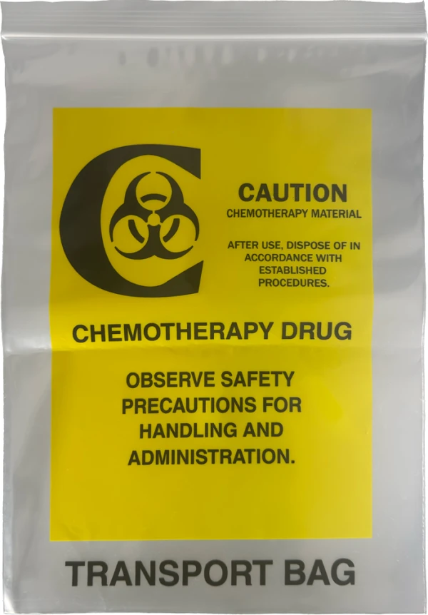 Clear 9 x 12 4 Mil Chemotherapy Drug Transport Bags