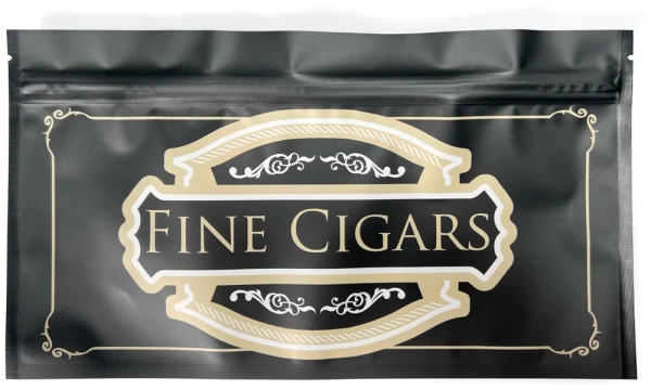 Black Opaque Laminated 10x5.5 5 Mil Zipper Locking Fine Cigars Bags Laminated Black Opaque Side of 10x5.5 5 Mil Zipper Locking Fine Cigars Bags