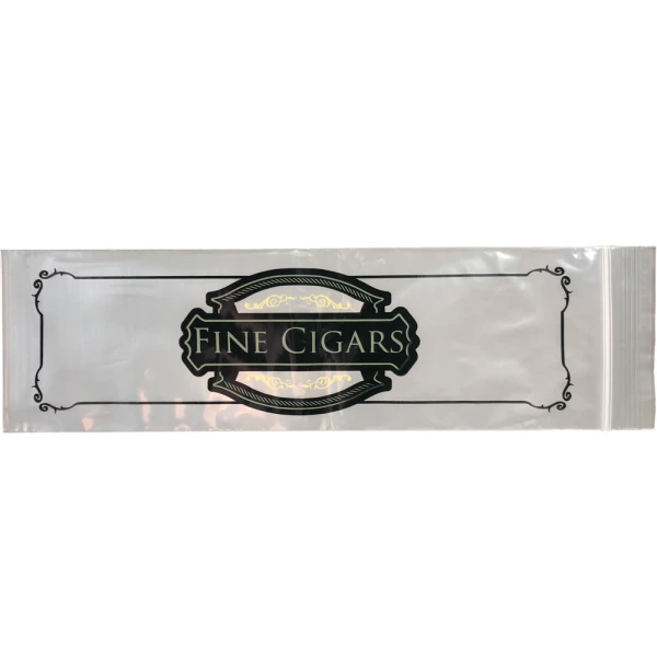 3 x 10 2 mil Zipper Lock Cigar Bags Front of 3 x 10 2 mil Zipper Lock Cigar Bags