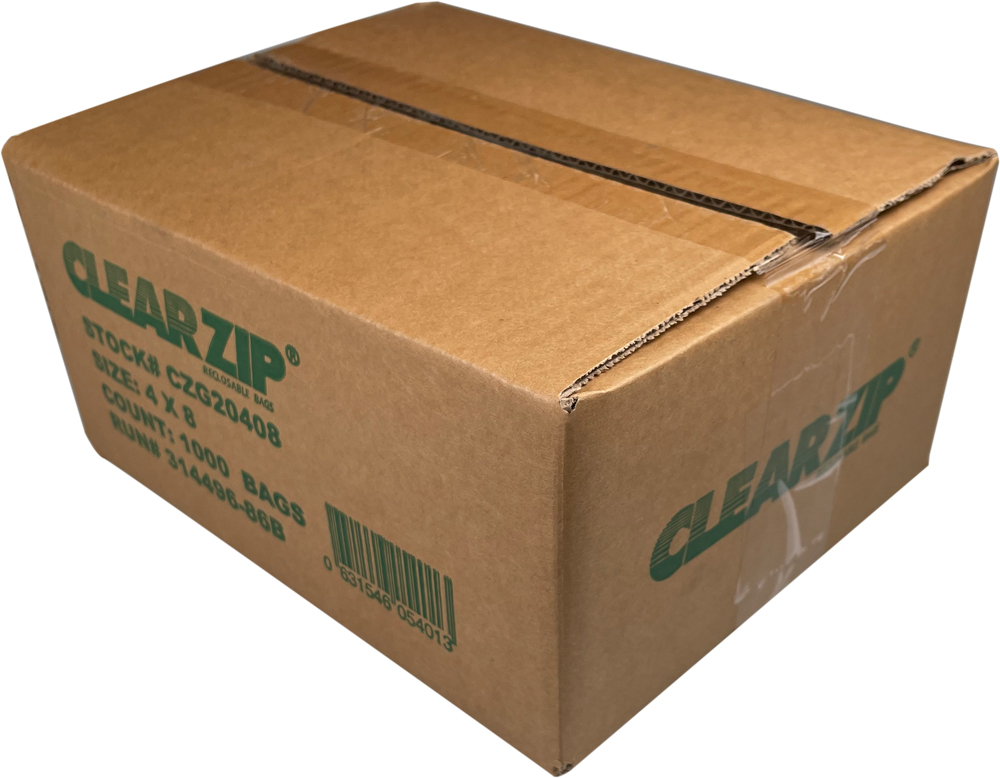 4x8 2 mil Zipper Lock Cigar Bags Corrugated Cardboard Case