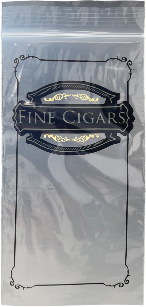 4x8 2 mil Zipper Lock Cigar Bags Front