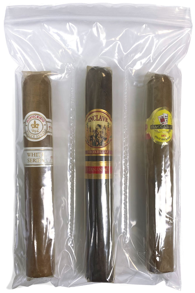 3 Finger Zipper Lock Cigar Bags