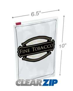 6.5" x 10" 4 mil Slider Lock Tobacco Bags
