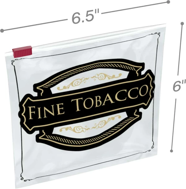 Fine Tobacco Slider Lock Bags 6-1/2 x 6