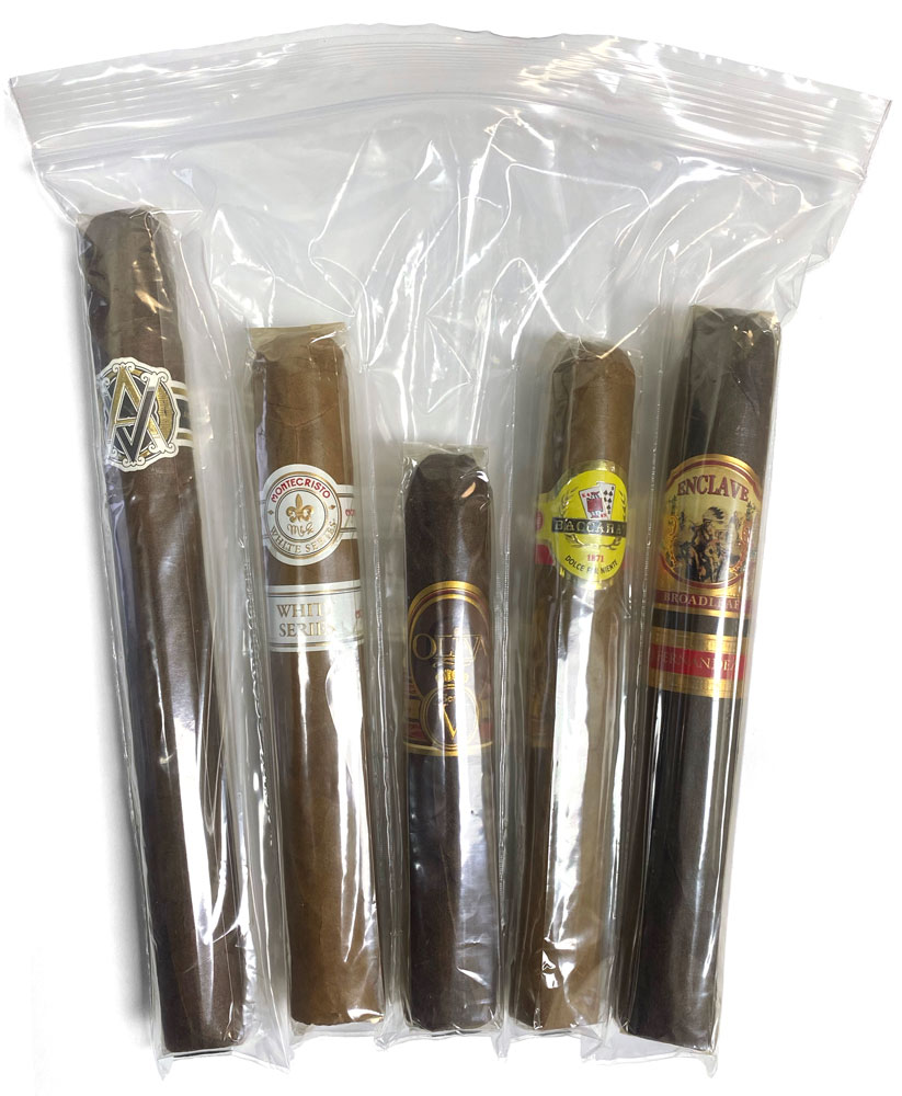 5 Finger Zipper Lock Cigar Bags