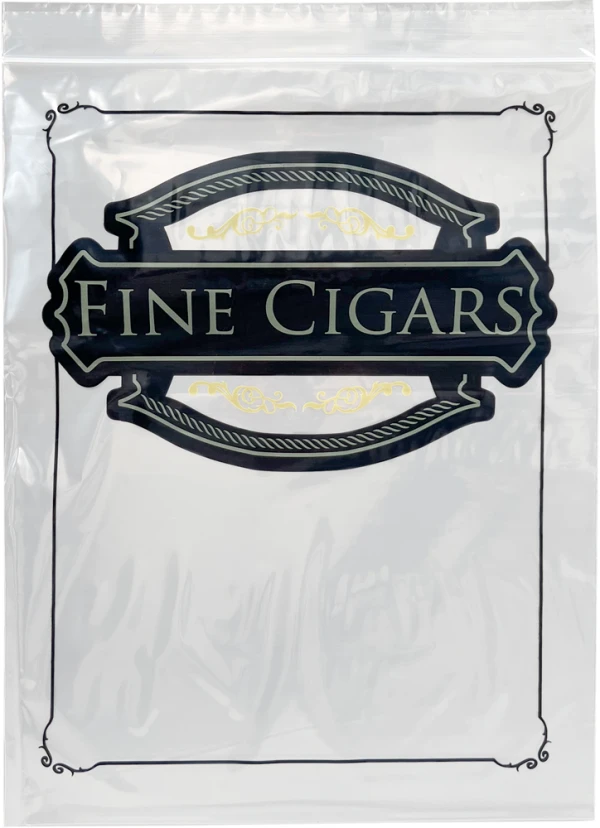 8 x 10 2 mil Zipper Lock Cigar Bags Pre-Printed Reclosable 8 x 10 2 mil Cigar Bags
