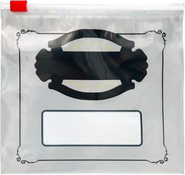 FINE TOBACCO Slider Lock Tobacco Bags 6.5 x 6 Back Pre-Printed Reclosable FINE TOBACCO 6.5 x 6 4 mil Tobacco Bags Back