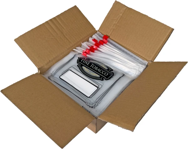 FINE TOBACCO Slider Lock Tobacco Bags 6.5 x 6 Case Case of Pre-Printed Reclosable FINE TOBACCO 6.5 x 6 4 mil Tobacco Bags