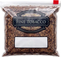 "FINE TOBACCO" Slider Lock Tobacco Bags 6-1/2 x 6