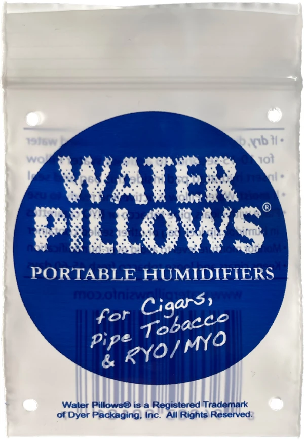 Cigar Humidor Water Pillows in Bulk Front of Zip Pouch
