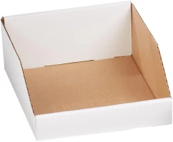10" x 12" x 4 1/2" Open Top White Bin Boxes