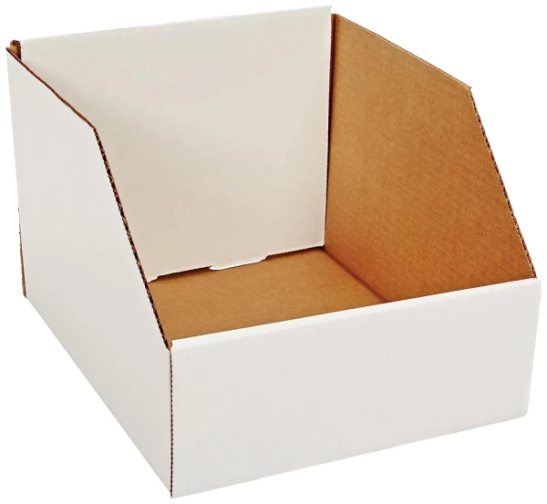 10 x 12 x 8 Open Top White Bin Boxes White 10 x 12 x 8 Open Top Bin Boxes