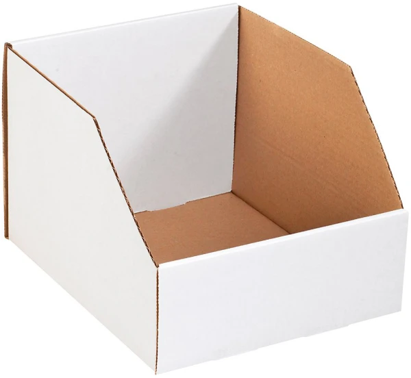 10 x 18 x 10 Open Top White Bin Boxes White 10 x 18 x 10 Open Top Bin Boxes