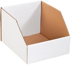 10" x 18" x 10" Open Top White Bin Boxes