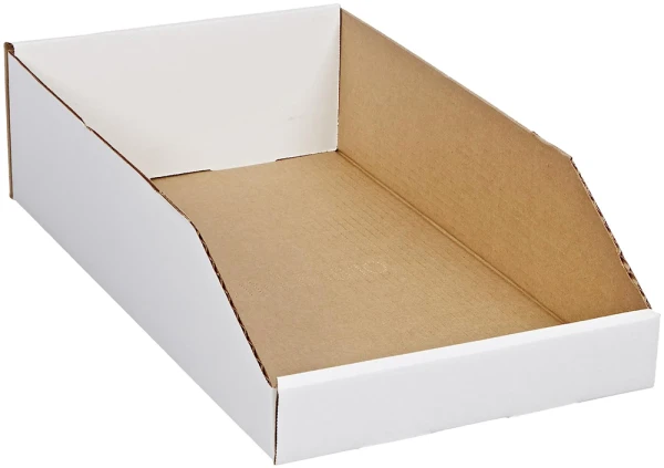 White 10 x 18 x 4.5 Open Top Bin Boxes