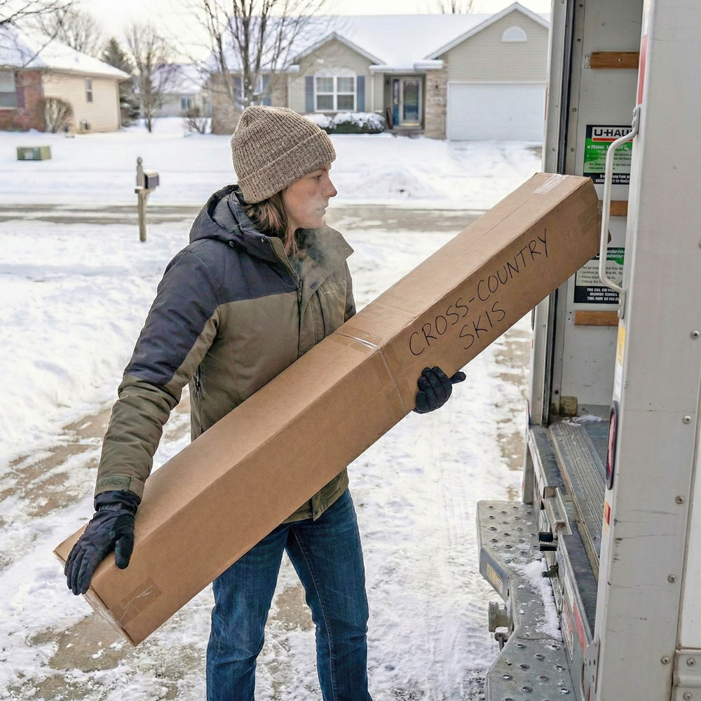 Self Moving 10 x 6 x 57 Ski Boxes