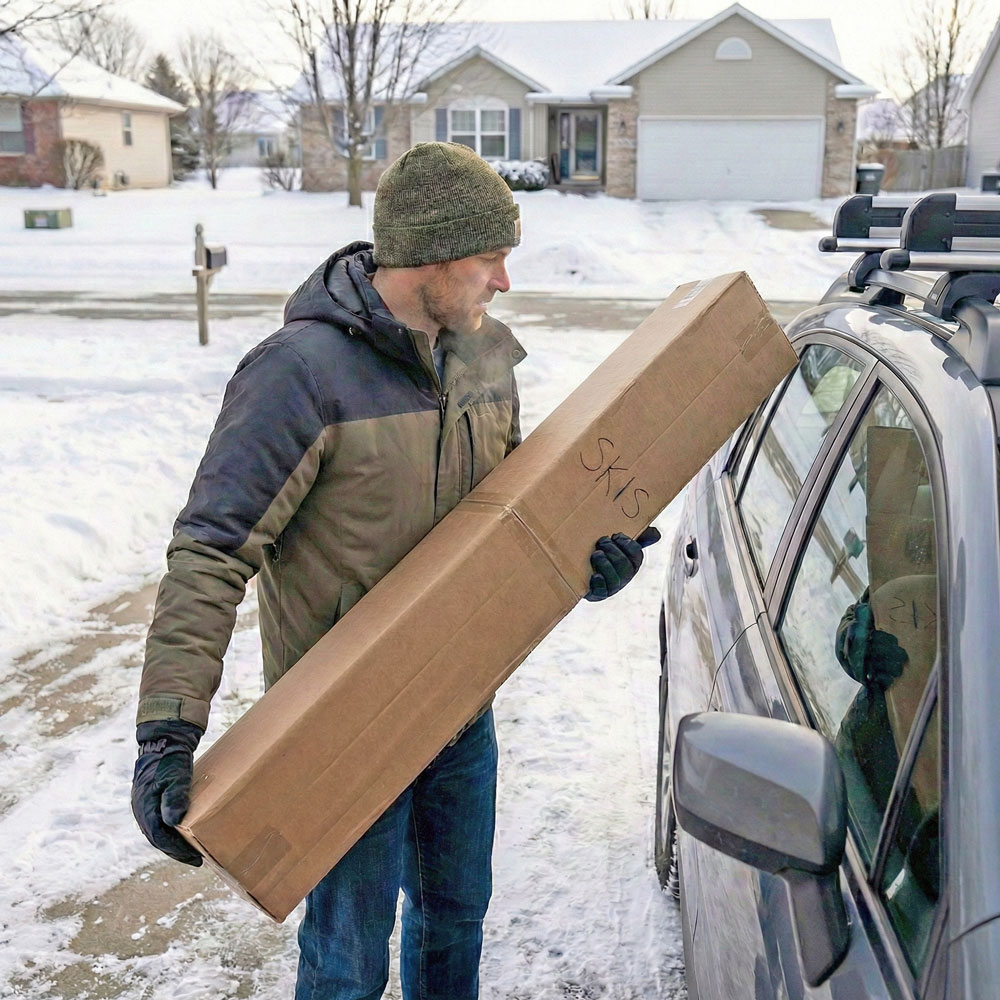 Moving Day for 10.5 x 6.5 x 57 Cardboard Box for Skiis