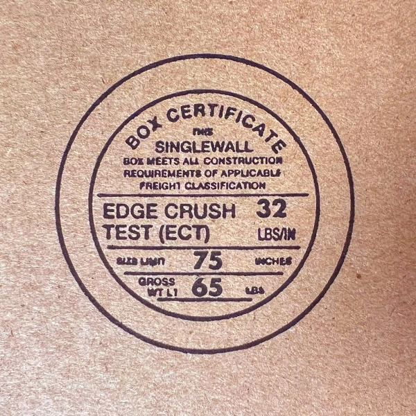 12 x 10 x 10 Standard Cardboard Box Certificate Print Close up of 12 x 10 x 10 Corrugated Standard Box Certificate Print
