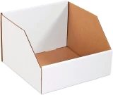 White 12 x 12 x 8 Open Top Bin Boxes