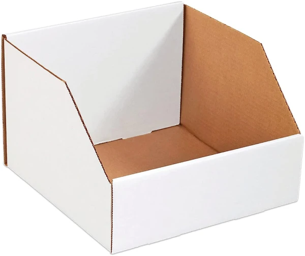 12 x 12 x 8 Open Top White Bin Boxes White 12 x 12 x 8 Open Top Bin Boxes
