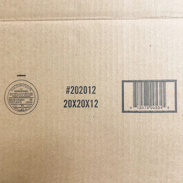 20 x 20 x 12 Standard Corrugated Boxes 200 lb Identifiers Kraft Single Wall 20 x 20 x 12 Standard Corrugated Boxes 200 lb