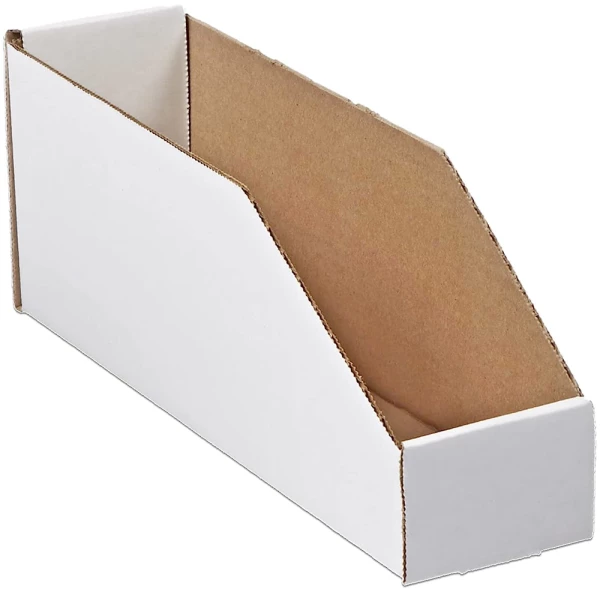 3 x 12 x 4 1/2 Corrugated White Bin Boxes