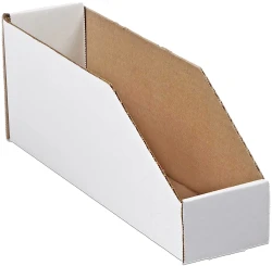 3" x 12" x 4 1/2" Open Top White Bin Boxes