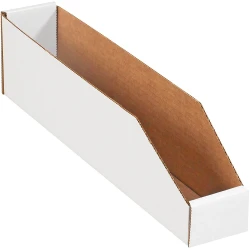 3" x 18" x 4 1/2" Open Top White Bin Boxes