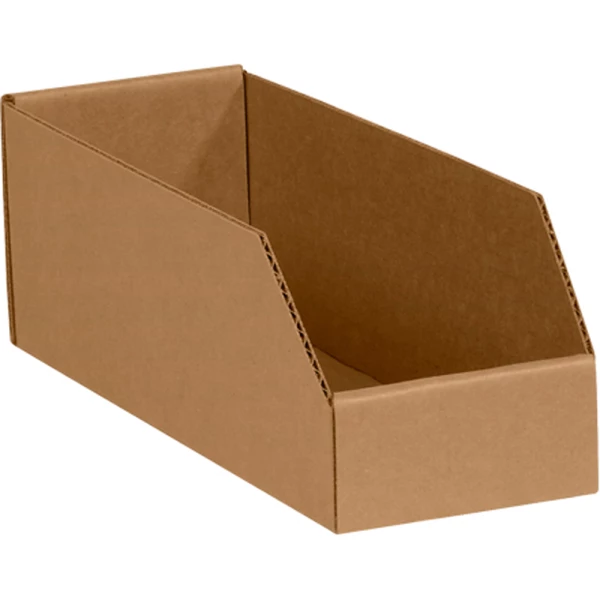 Top Pack Supply Open Top Bin Boxes, 3 x 12 x 4 1/2, White (Pack of 50)