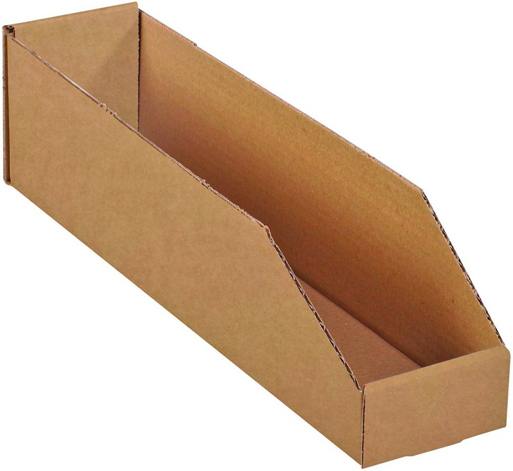 Kraft 4 x 18 x 4 1/2 Open Top Bin Boxes