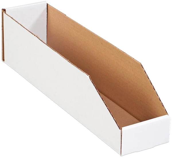 4 x 18 x 4 1/2 Open Top White Bin Boxes White 4 x 18 x 4 1/2 Open Top Bin Boxes