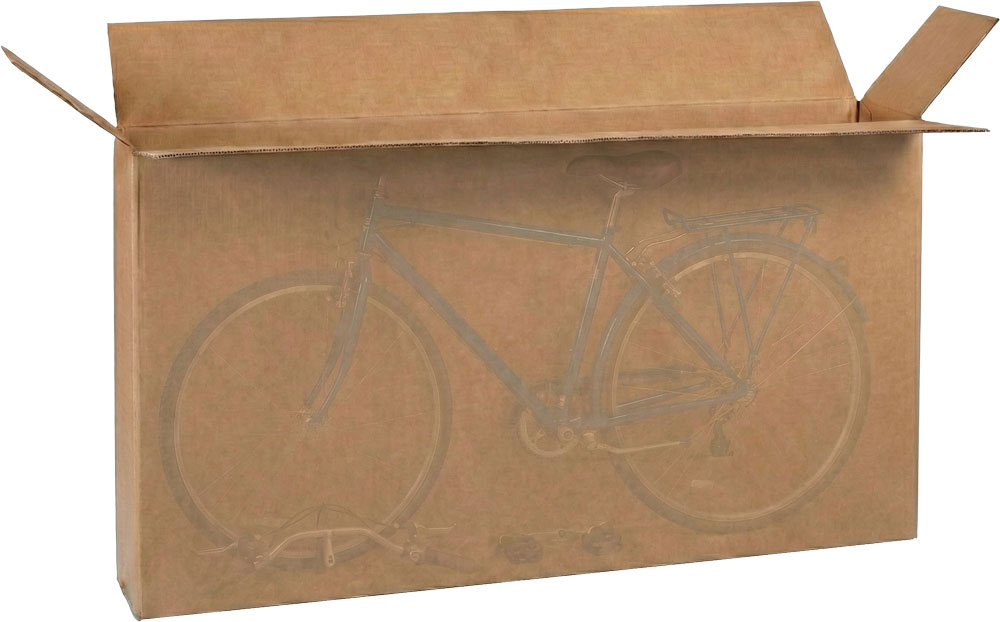 56 x 10 x 32 Bike Boxes with Bike Inside