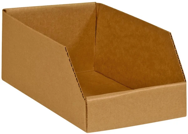 6 x 12 x 4 1/2 Kraft Open Top Bin Boxes Kraft 6 x 12 x 4 1/2 Open Top Bin Boxes