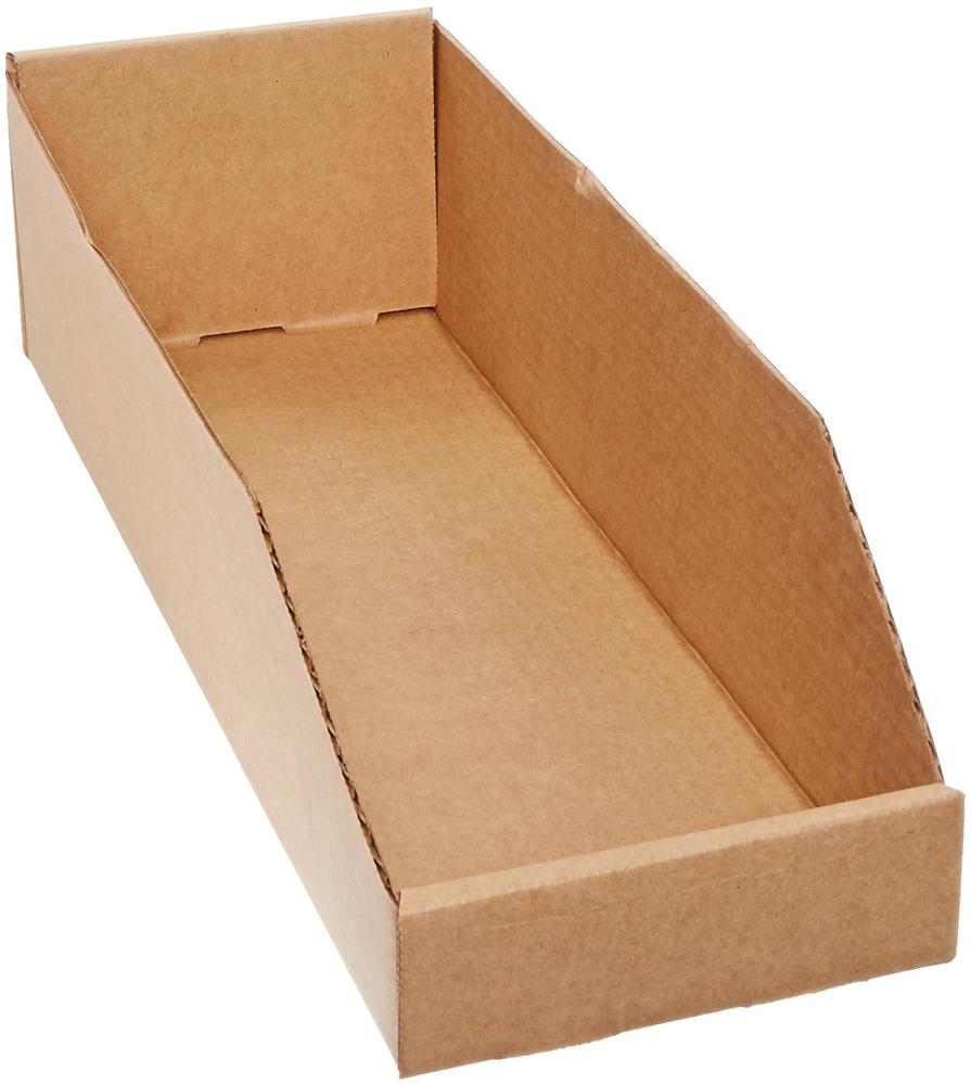 6" x 18" x 4 1/2" Kraft Open Top Bin Boxes