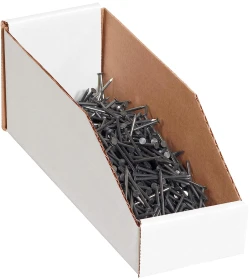 6" x 24" x 4 1/2" Open Top White Bin Boxes