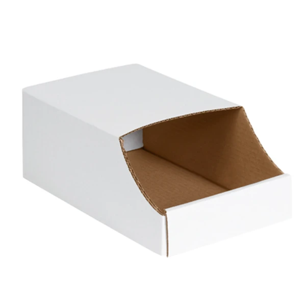 7 x 12 x 4 1/2 White Stackable Bin Boxes 7 x 12 x 4 1/2 White Corrugated Stackable Bin Boxes