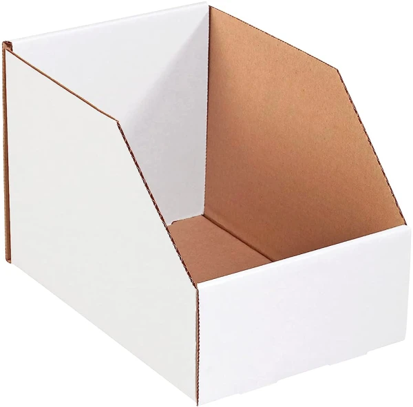 8 x 12 x 8 Open Top White Bin Boxes White 8x12x8 open-top-bin Box